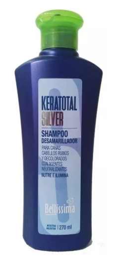 Combo 1 Keratotal Silver Shampoo Desamarillador x 270 ml + 1 Keratotal Silver Acondicionador Desamarillador x 270 ml + 1 Keratotal Silver Mascarilla Desamarillante x 250 g - Bellíssima - comprar online