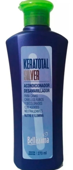 Combo 1 Keratotal Silver Shampoo Desamarillador x 270 ml + 1 Keratotal Silver Acondicionador Desamarillador x 270 ml + 1 Keratotal Silver Mascarilla Desamarillante x 250 g - Bellíssima en internet