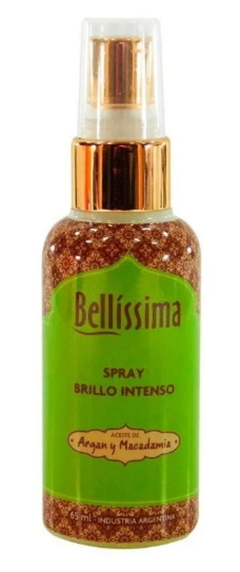 Argán y Macadamia Spray Brillo Intenso Frasco x 65 ml - Bellíssima