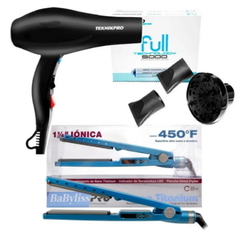 Combo 1 Plancha Digital 2091 Iónica 1 1/4" Babyliss x 1 unid - Babyliss + 1 Secador Full 5000 Tecno x 1 unid - Teknikpro