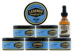 Combo 6 Hair Pomade Matte x 100 g + 1 Beard Oil - Aceite para Barba Fragancia Coco x 30 ml - Legends