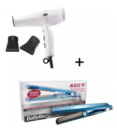 Combo 1 Secador de Pelo Profesional Mega Pro 530 Jrl Usa + 1 Plancha Digital 2091 Iónica 1 1/4" - Babyliss