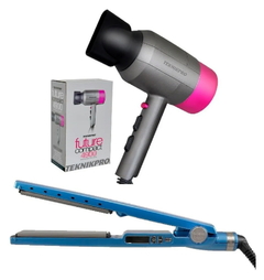 Combo 1 Secador Future Compact 4900 - Teknikpro + 1 Plancha Húmedo / Seco 1 1/2" 2073 - Babyliss