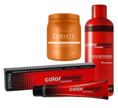 Combo 12 Tinturas Colormaster x 60 g + 1 Revelador 20 vol x 990 ml + 1 Máscara Keratina x 1000 g - Fidelité