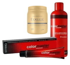 Combo 12 Tinturas Colormaster x 60 g + 1 Revelador 20 vol x 990 ml + 1 Máscara Coco & Vainilla x 1000 g - Fidelité