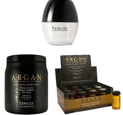 Combo 1 Máscara Argán x 1000 g + 12 Tratamientos Argán x 12 ml + 1 Shaker - Fidelité