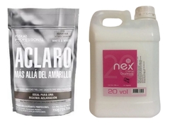 Combo 1 Polvo Decolorante White & White x 700 g - Issue Professional + 1 Crema Oxidante 20 Vol x 2000 cc - Nex