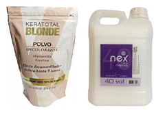 Combo 1 Keratotal Blonde Polvo Decolorante Desamarillador Doy Pack x 700 g - Bellíssima + 1 Crema Oxidante 40 Vol x 2000 cc - Nex