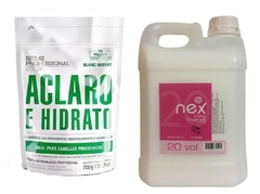 Combo 1 Polvo Decolorante Blanc Nature x 700 g - Issue Professional + 1 Crema Oxidante 20 Vol x 2000 cc - Nex