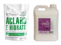 Combo 1 Polvo Decolorante Blanc Nature x 700 g - Issue Professional + 1 Crema Oxidante 30 Vol x 2000 cc - Nex