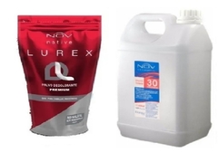 Combo 1 Polvo Decolorante Lurex Ultra Premium - Doy Pack x 690 g + 1 Emulsión Oxidante Estabilizada 30 Vol x 1900 ml - Nov