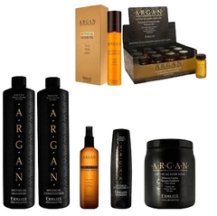 Combo 1 Shampoo Argán x 900 ml + 1 Conditioner Argán x 900 ml+ 1 Mythical Elixir Oil Argán x 120 ml + 12 Tratamientos Argán x 15 ml + 1 Brillo Argán x 120 ml + 1 Crema de Peinado Argán x 250 g + 1 Máscara Argán x 1000 g - Fidelité