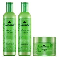 Combo 1 Shampoo Apto Vegano x 300 ml + 1 Tratamiento Apto Vegano x 300 ml + 1 Máscara Apto Vegano x 250 ml - La Puissance