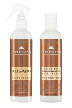 Combo 1 Alisado sin Formol Profesional x 300 ml + 1 Post Alisado Acond. en Liposomas de Quetarina + Acido Hialurónico x 300 ml - La Puissance