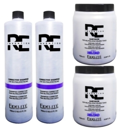 Combo 2 Shampooes Correctores para Neutralizar Rubios x 900 ml + 2 Máscaras para Neutralizar Tonos Dorados Purple Reloaded x 1000 g - Fidelité