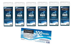 Combo 6 Ceras Roll - On Hombre x 100 g + 1 Bandas de Papel para Retirar Cera x 100 unid - Depimiel