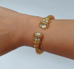 Bracelete dourado Laís com strass na internet