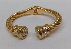 Bracelete dourado Laís com strass - AleLima Acessórios