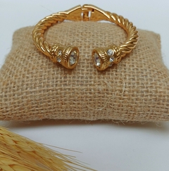 Bracelete dourado Laís com strass - comprar online