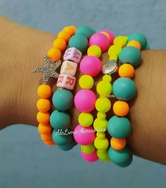 Pulseira de bolinhas neon Mar