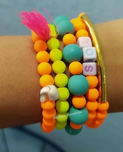 Pulseira bolinhas neon Sol