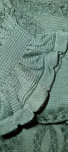 Blusa Tricô Folhas Bata Verde