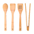 Set Utensilios De Cocina Madera Bambú 4 Piezas