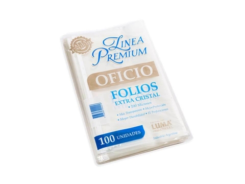 Folios Folio Oficio 100 Micrones Pack x 100u Calidad Premium