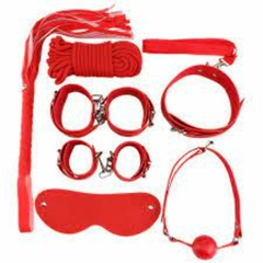 Kit bondage 8 peças Algema Tornozeleira Venda Corda Chicote Coleira e guia - comprar online