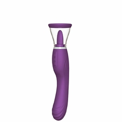 Vibrador sucção com língua estimuladora e penetrador vaginal - comprar online
