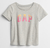 GAP - Camiseta manga curta cinza GAP rosa