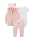 Carter's - Conjunto atoalhado 3 peças - Urso - Rosa