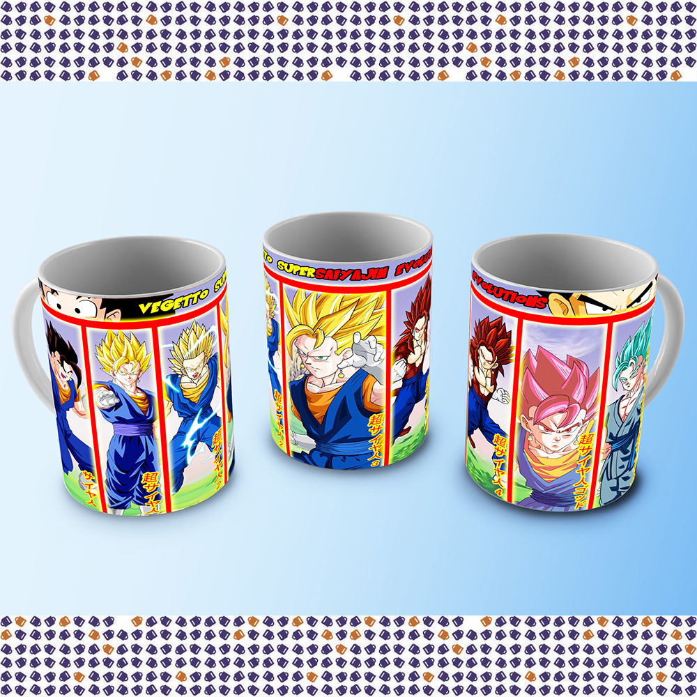 Caneca de Porcelana Dragon Ball Z Com Nome Super Saiyajin