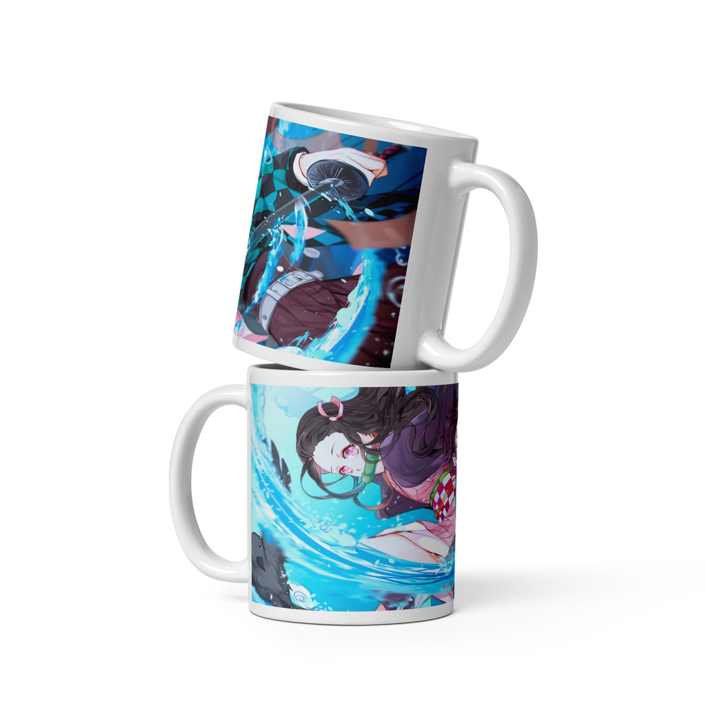 Caneca Demon Slayer Tanjiro Kamado - Interior E Alça Branca