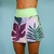 Short Saia Estampa Leafs e Cós Alto