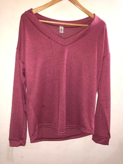 REMERA LANILLA ESCOTE ANCHO ROSA