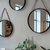 Espelho decorativo 50cm redondo com alça e suporte - Moldura preta - comprar online