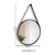 Espelho decorativo 50cm redondo com alça e suporte - Moldura preta - loja online