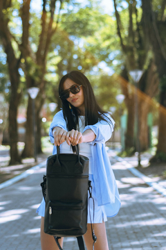 Imagen de Mochila Matera Cuero Graneado Negro