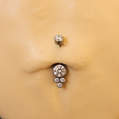 Piercing Umbigo Zircônia Garra Dourado Titânio - Tribal