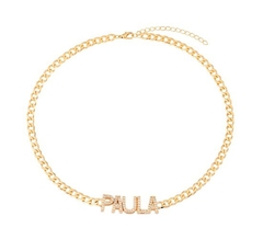 Choker grumet monograma cravejado até 5 letras