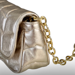 BOLSA 100% COURO ANA CLARA DOURADO - comprar online