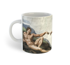 A Criação de Adão, Michelangelo - Obra de arte | Caneca de porcelana