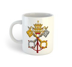 Brasão de armas do Vaticano Brasão do Papado, Chaves do Céu | Caneca de porcelana