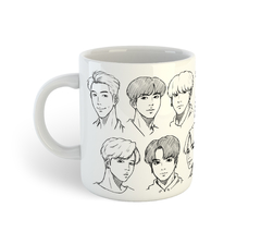 BTS - Desenho dos membros | Caneca De Porcelana