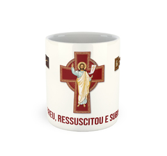 Ícone Jesus morreu, ressuscitou e subiu aos Céus | Caneca de porcelana - comprar online