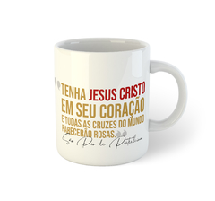 Ícone São Pio de Pietrelcina | Caneca de porcelana - comprar online