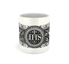 IHS - Iesus Hominum Salvator (Jesus Salvador dos Homens) | Caneca de porcelana