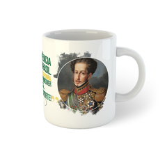 Imperador Dom Pedro I e Brasão do Império do Brasil | Caneca de porcelana