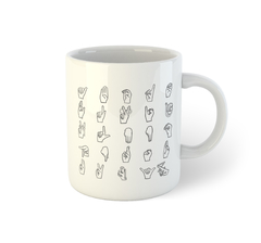 LIBRAS - Eu amo você e Alfabeto manual | Caneca De Porcelana - comprar online